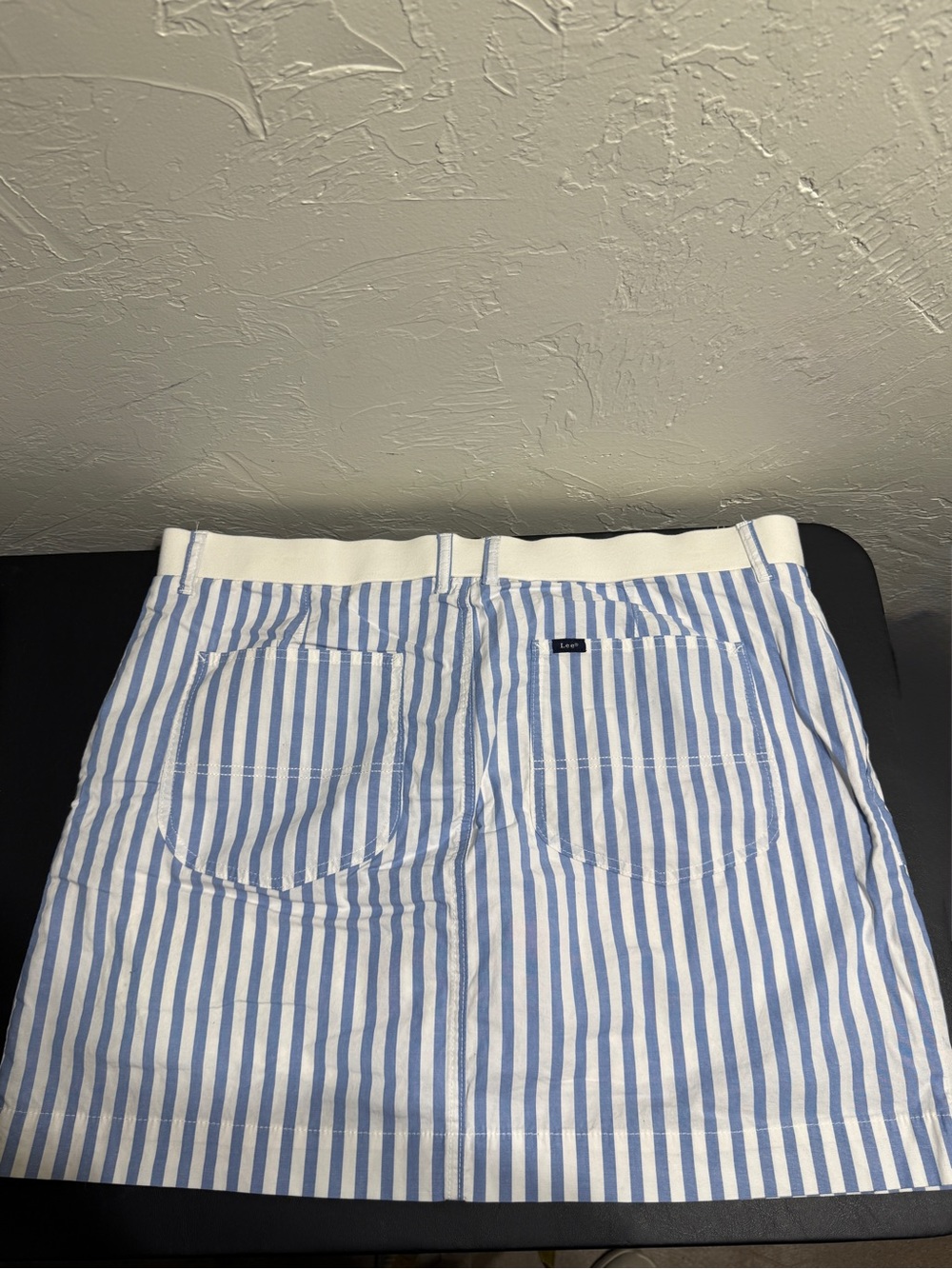 Lee Blue/White Striped Skort With Mesh Shorts Lining 20W NWOT